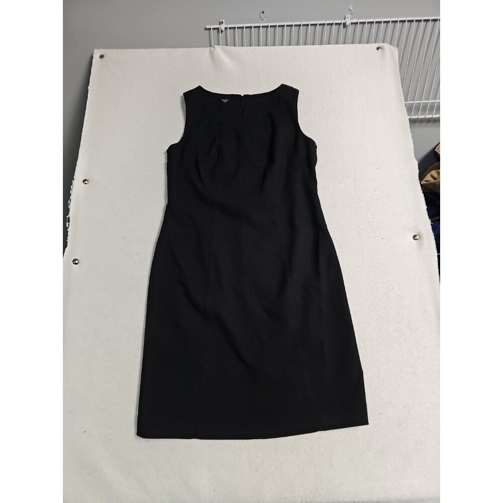 Talbots Petites‎ Black Sleeveless Sheath Dress Notched Neck Size 10P LBD Office